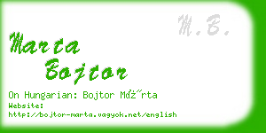 marta bojtor business card